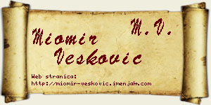Miomir Vesković vizit kartica